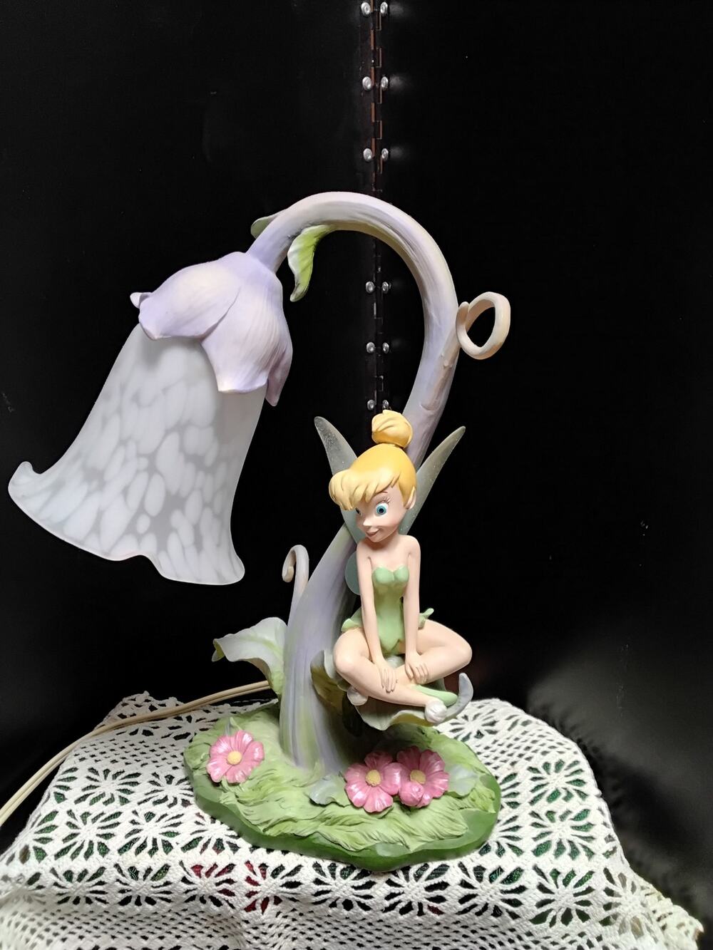 Do Not Purchase  Disney Tinker Bell table lamp by Disney Direct Art Glass White